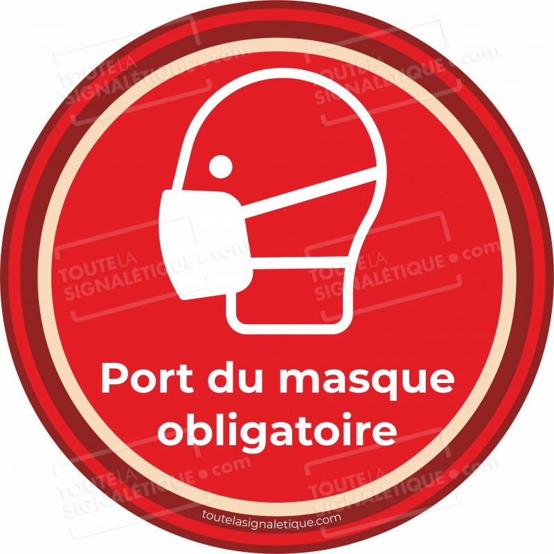 Panneau Port du masque obligatoire Adhésif autocollant Sticker