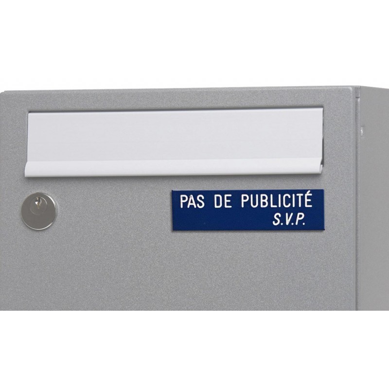 Plaque Pas de Publicité Merci - Plaque Boîte aux lettres - Plaque