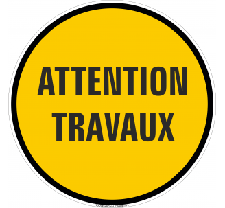 Panneau Attention travaux