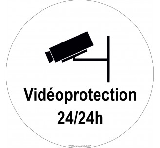 Panneau PVC rigide "Videoprotection 24h/24h"