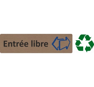 Plaque de porte économique " Entrée libre "