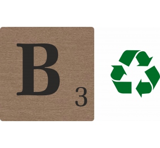 Lettre déco Scrabble en bois naturel B