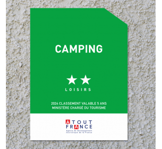 Panonceau Camping loisirs 2 étoiles 2024